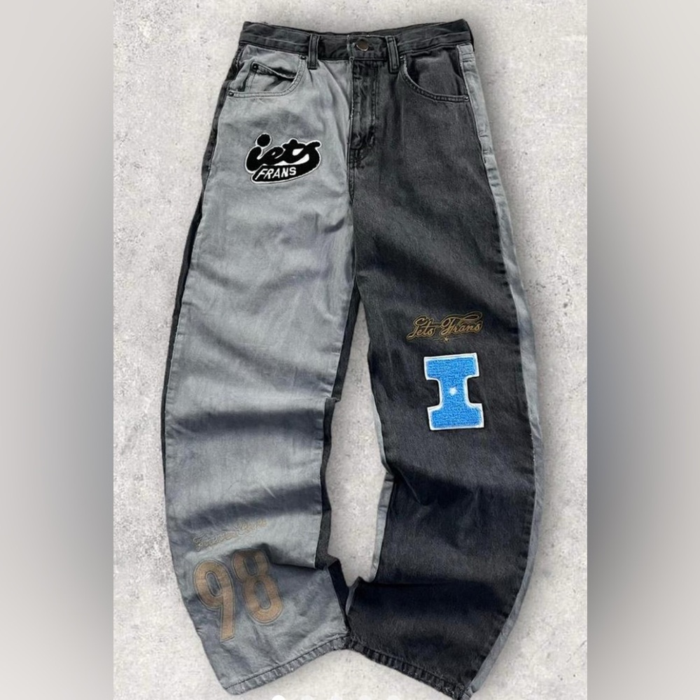 Iets Frans Baggy Hip Hop Jeans Grey Womens High Rise